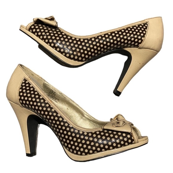 BONGO - Women’s Pin Up Style Peep Toe Pump Heels - Tiffany - Picture 6 of 8